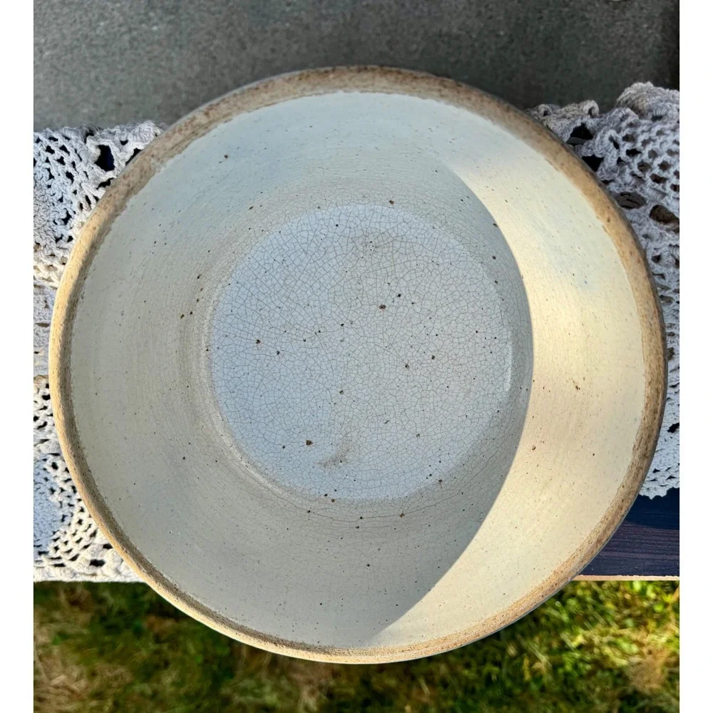 Primitive 1800's Salt‎ Glazed Farmhouse Mixing Bowl/Batter Bowl 9